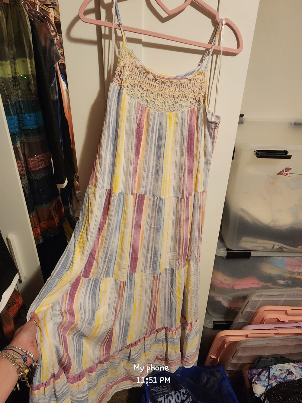 LC Lauren Conrad Pastel Striped Maxi Dress in Yellow, Pink & Blue